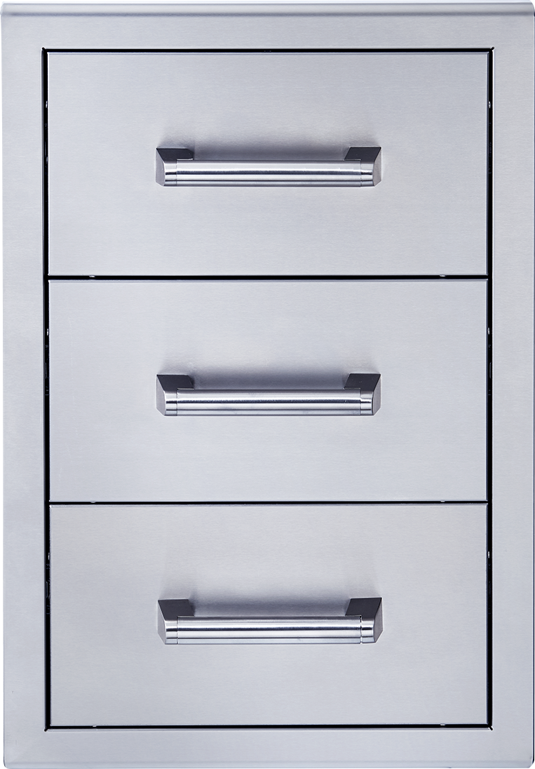 Broilmaster 18&quot; x 26&quot; Triple Drawer Front View