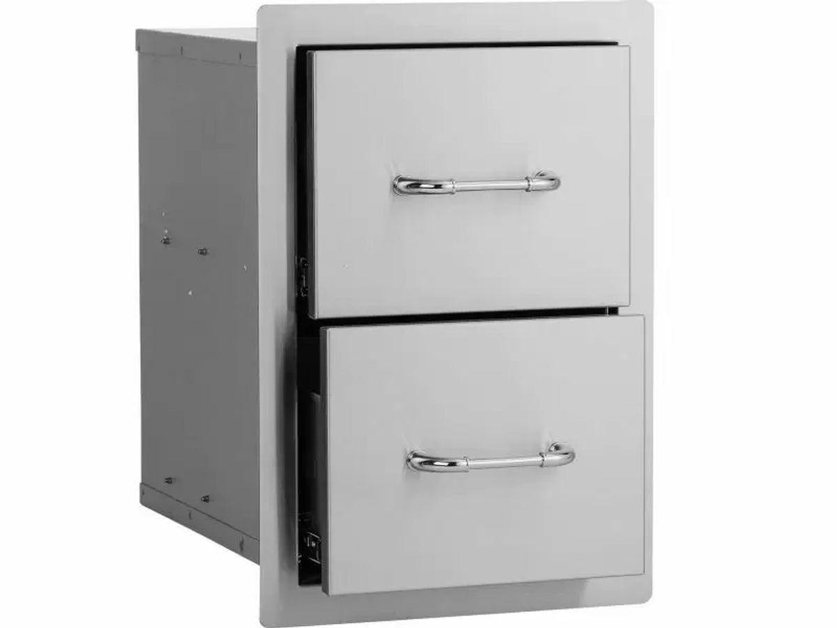 Bull 15 Inch Stainless Steel Double Access Drawer