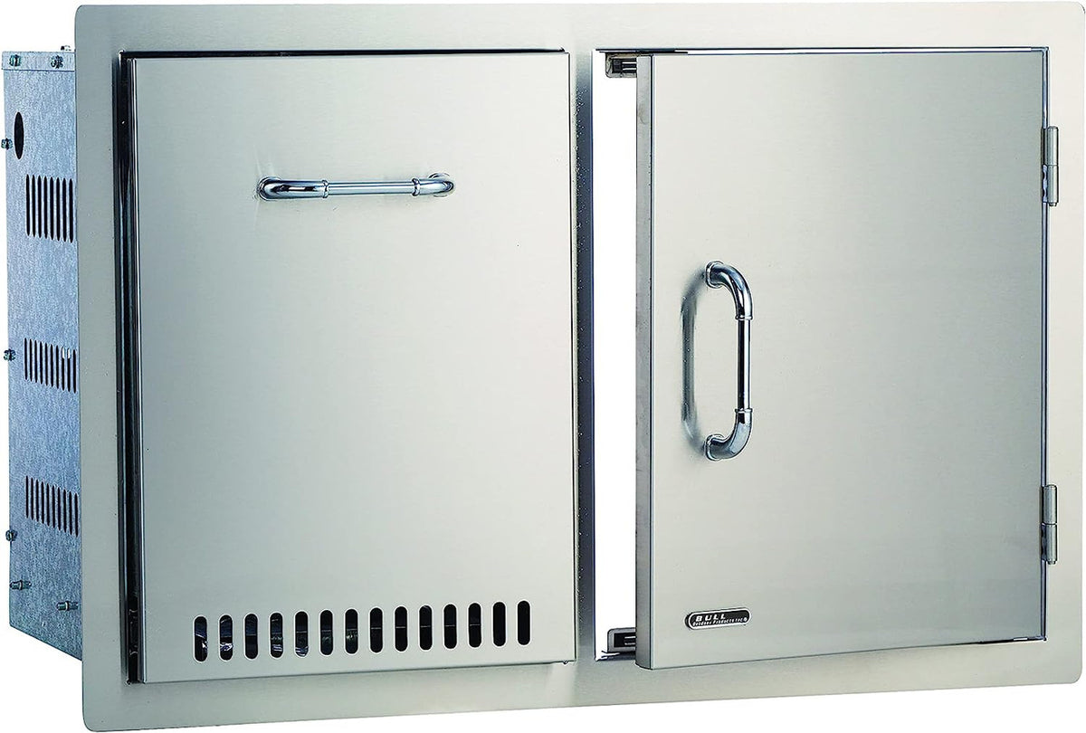 Bull 32 Inch Stainless Steel Access Door &amp; Propane Drawer Combo