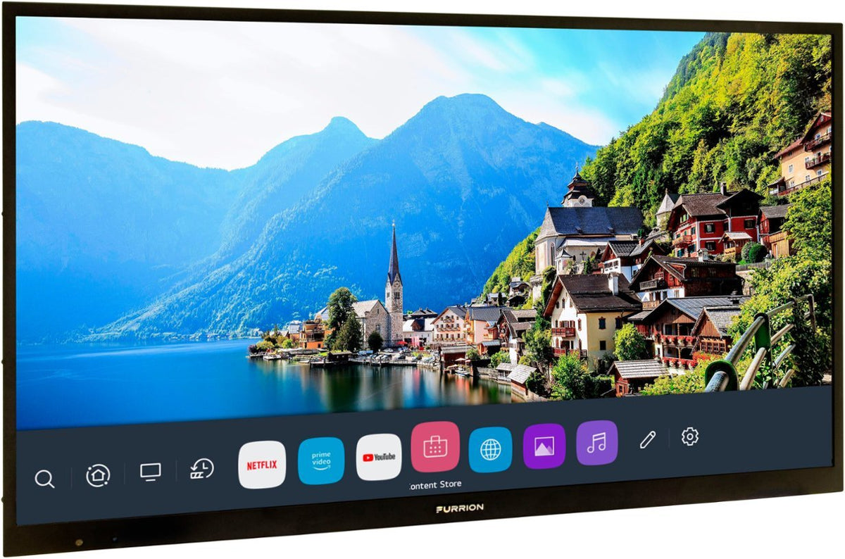 Furrion Aurora 50 Inch Partial Sun Smart 4K UHD LED Outdoor TV Angled View