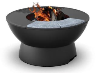 Hearthstone Outdoor 38 Inch Meteor Fire Pit with Low Base and Stainless Steel Cover