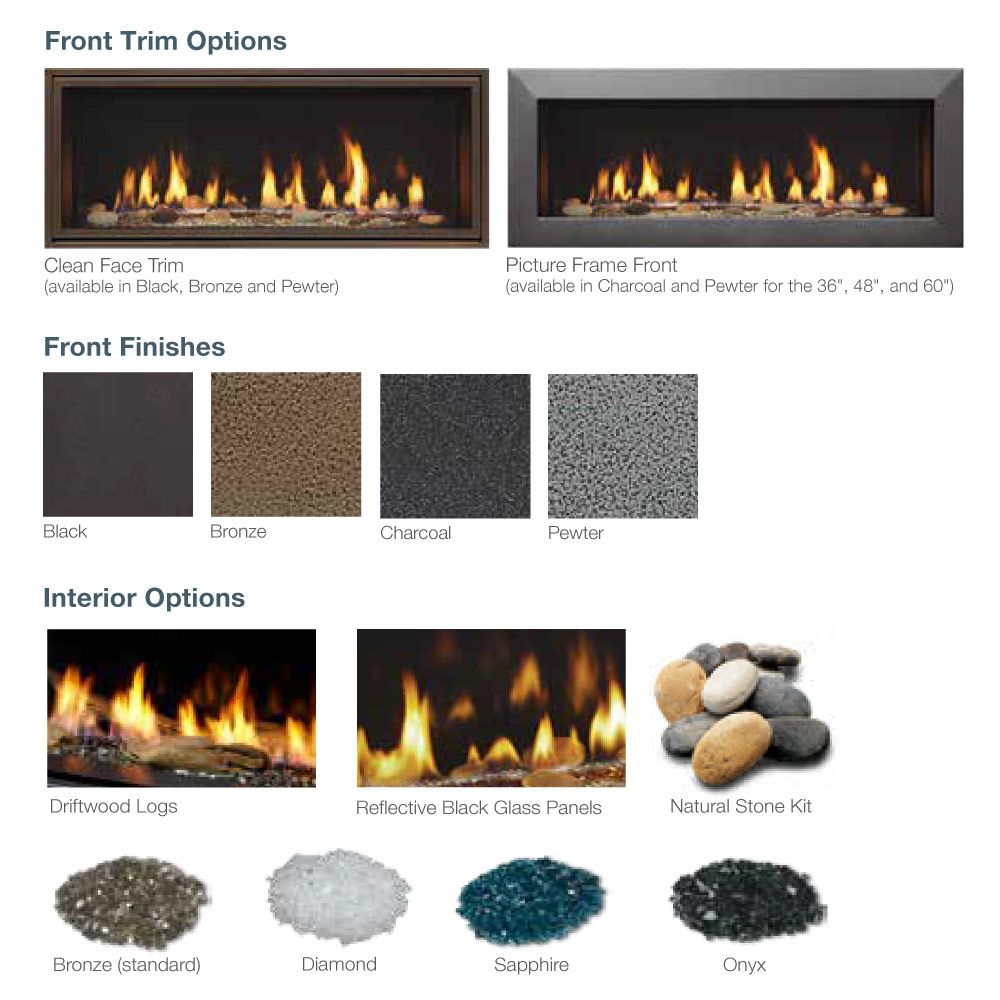 Majestic Echelon II 36 Inch See-Through Direct Vent Fireplace w/ IntelliFire Touch Ignition System - NG