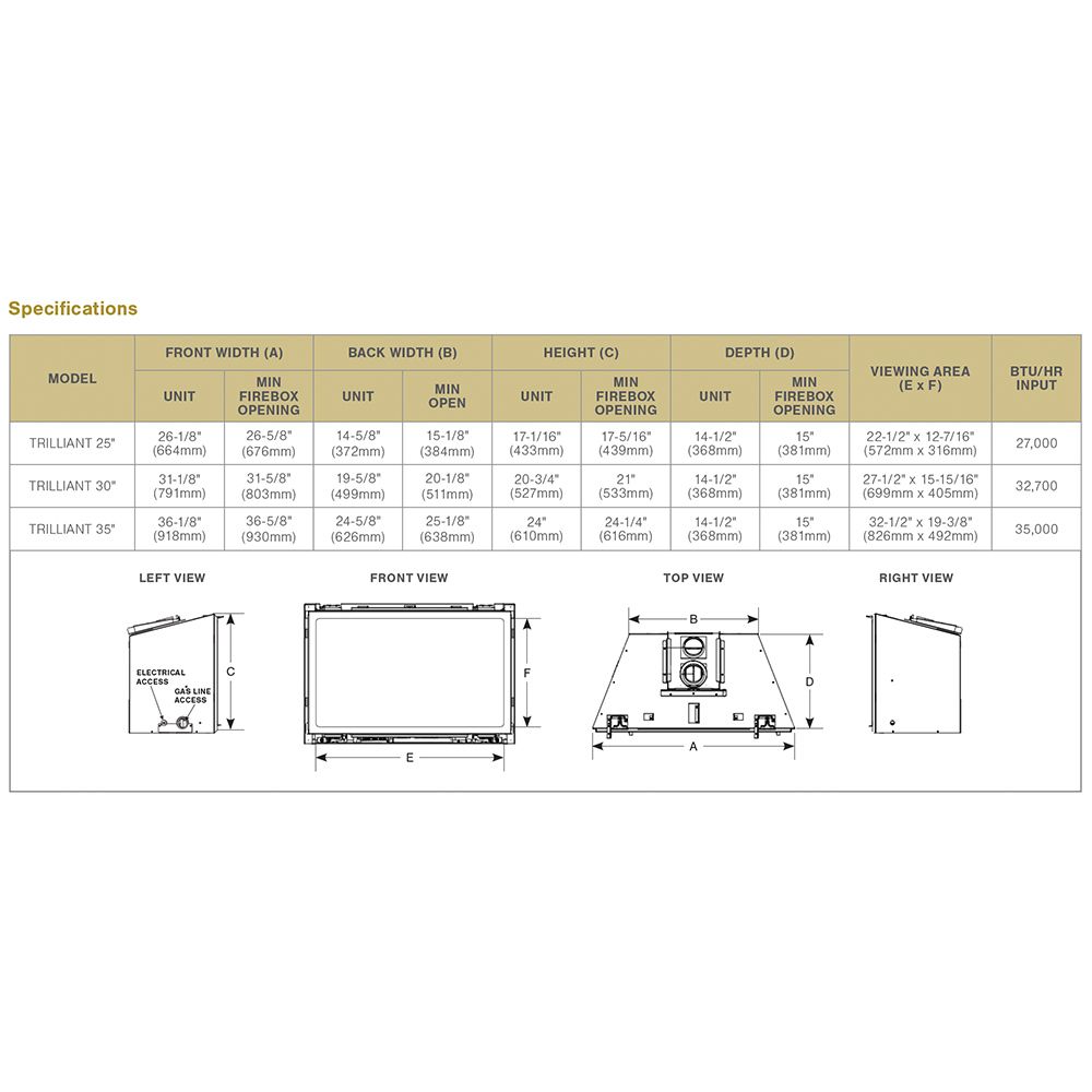 Majestic Trilliant 35 Inch Large Direct Vent Gas Insert w/ Intellifire Touch Ignition System - NG