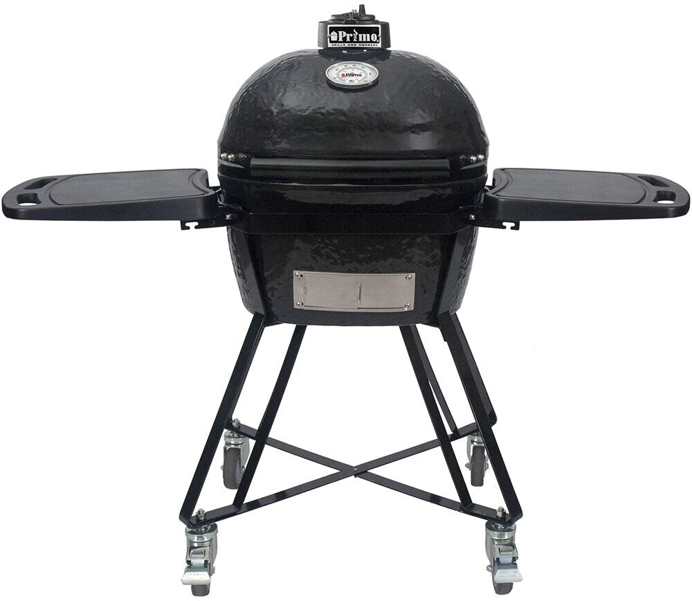 Primo All-in-One Oval JR 200 21 Inch Ceramic Kamado Charcoal Grill Front View