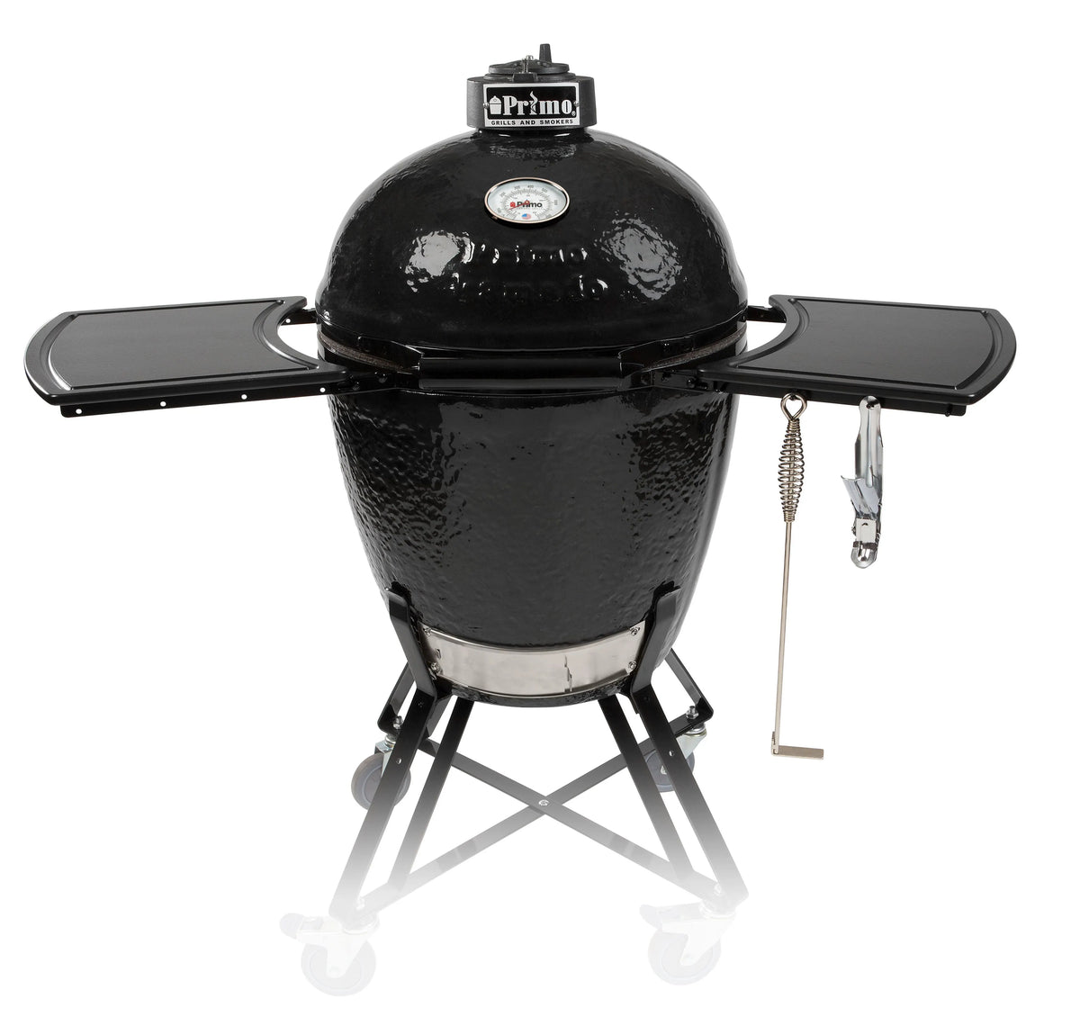 Primo All-in-One Round 21 1/2 Inch Ceramic Kamado Charcoal Grill With Accessories