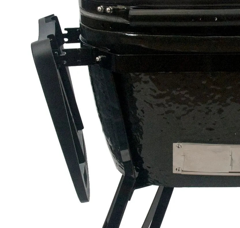Primo All-in-One Round 21 1/2 Inch Ceramic Kamado Charcoal Grill Close Up View 2