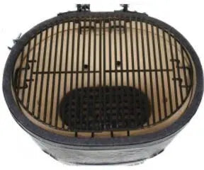 Primo Jack Daniel Edition Oval XL 400 28 Inch Ceramic Kamado Charcoal Grill Open View