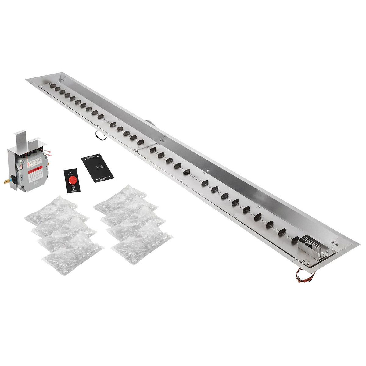 The Outdoor GreatRoom 12&quot; x 24&quot; Rectangular Gas Burner Package in Stainless Steel w/ DSI Ignition