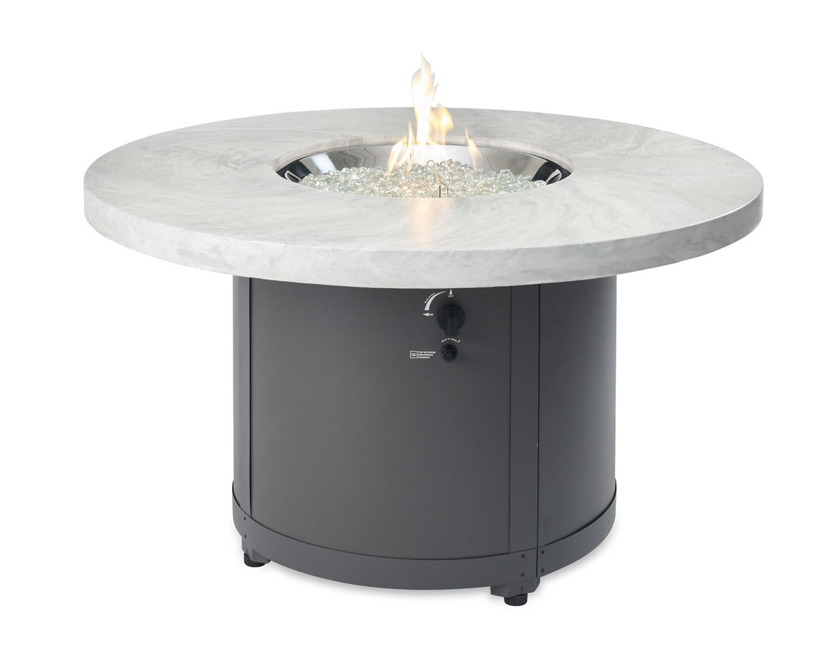 The Outdoor GreatRoom Marbleized Noche Beacon Chat Height Fire Table