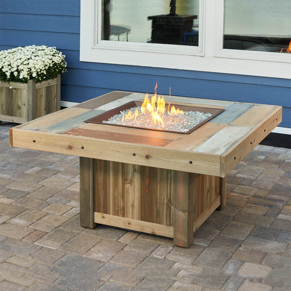 The Outdoor GreatRoom  24 Inch Square Crystal Fire Plus Gas Burner w/ DSI Ignition