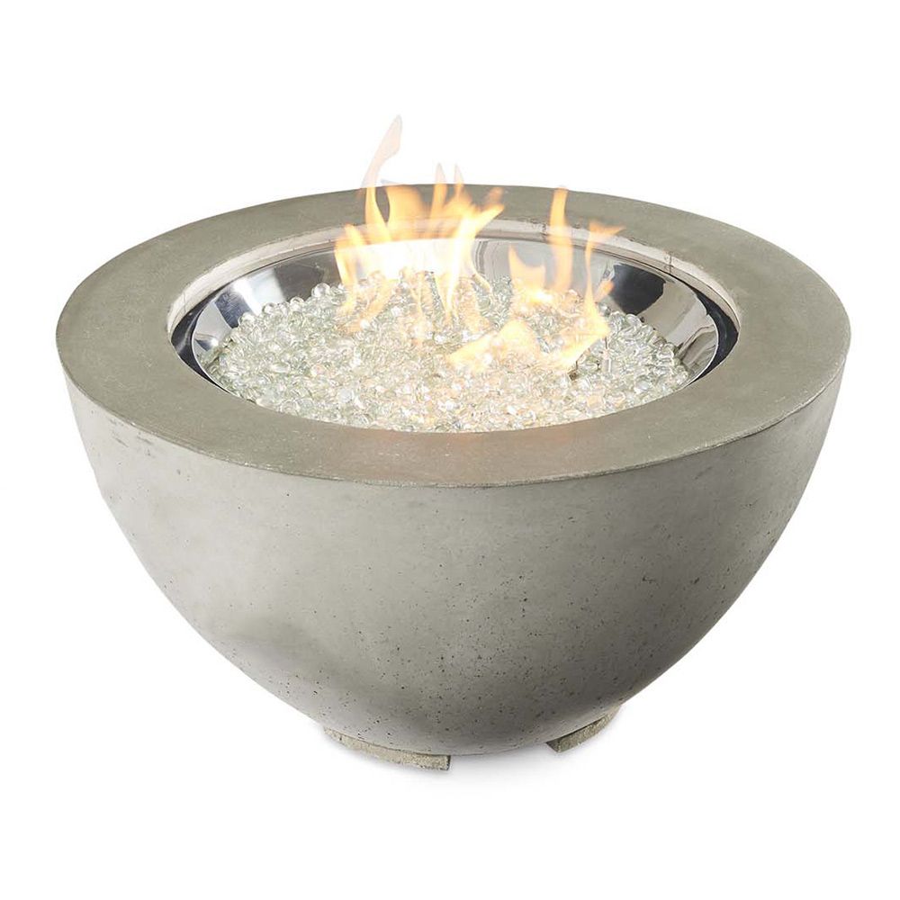 The Outdoor Greatroom 29 Inch Cove Round Gas Fire Pit Bowl in Natural Grey Finish - LP