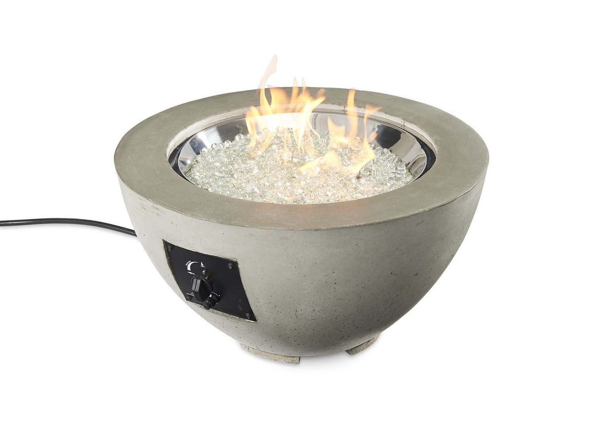 The Outdoor Greatroom 29 Inch Cove Round Gas Fire Pit Bowl in Natural Grey Finish - LP