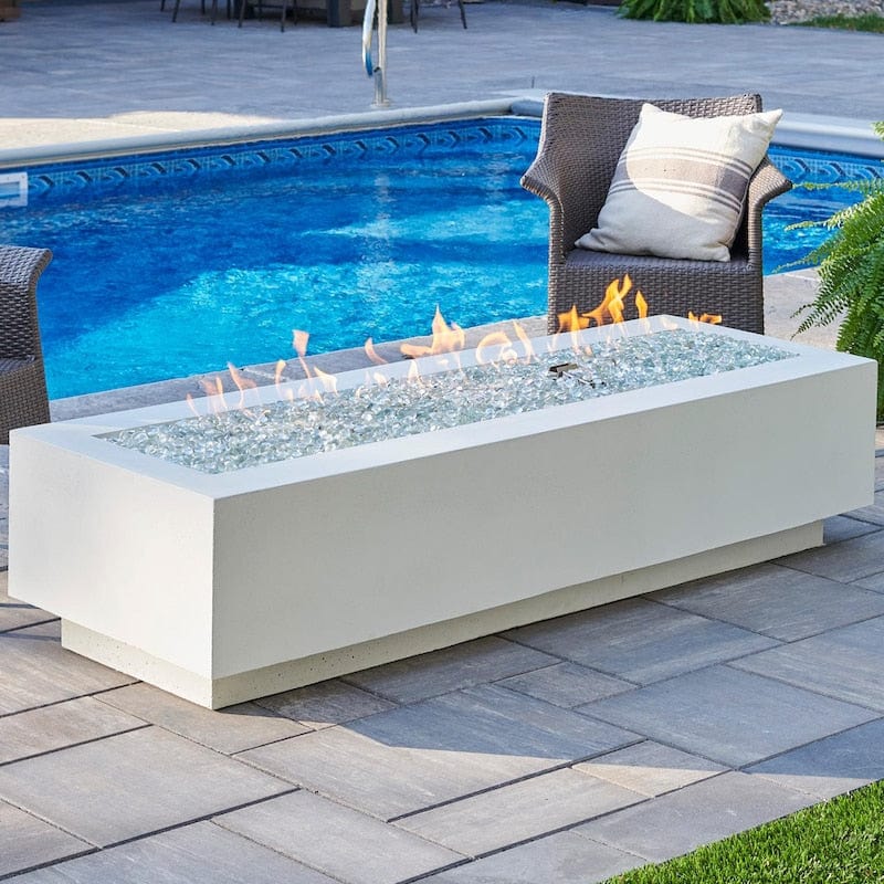 The Outdoor Greatroom 72 Inch White Cove Gas Fire Table
