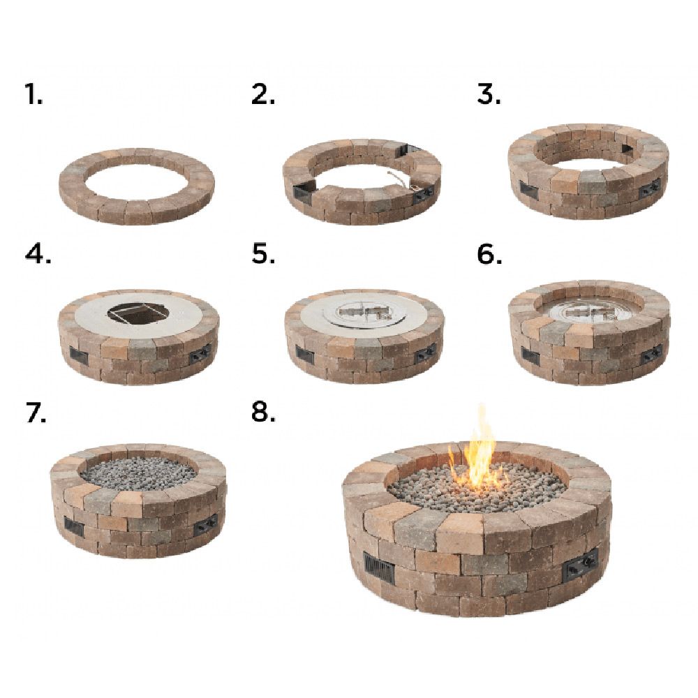 The Outdoor Greatroom Bronson Block Round Gas Fire Pit Kit