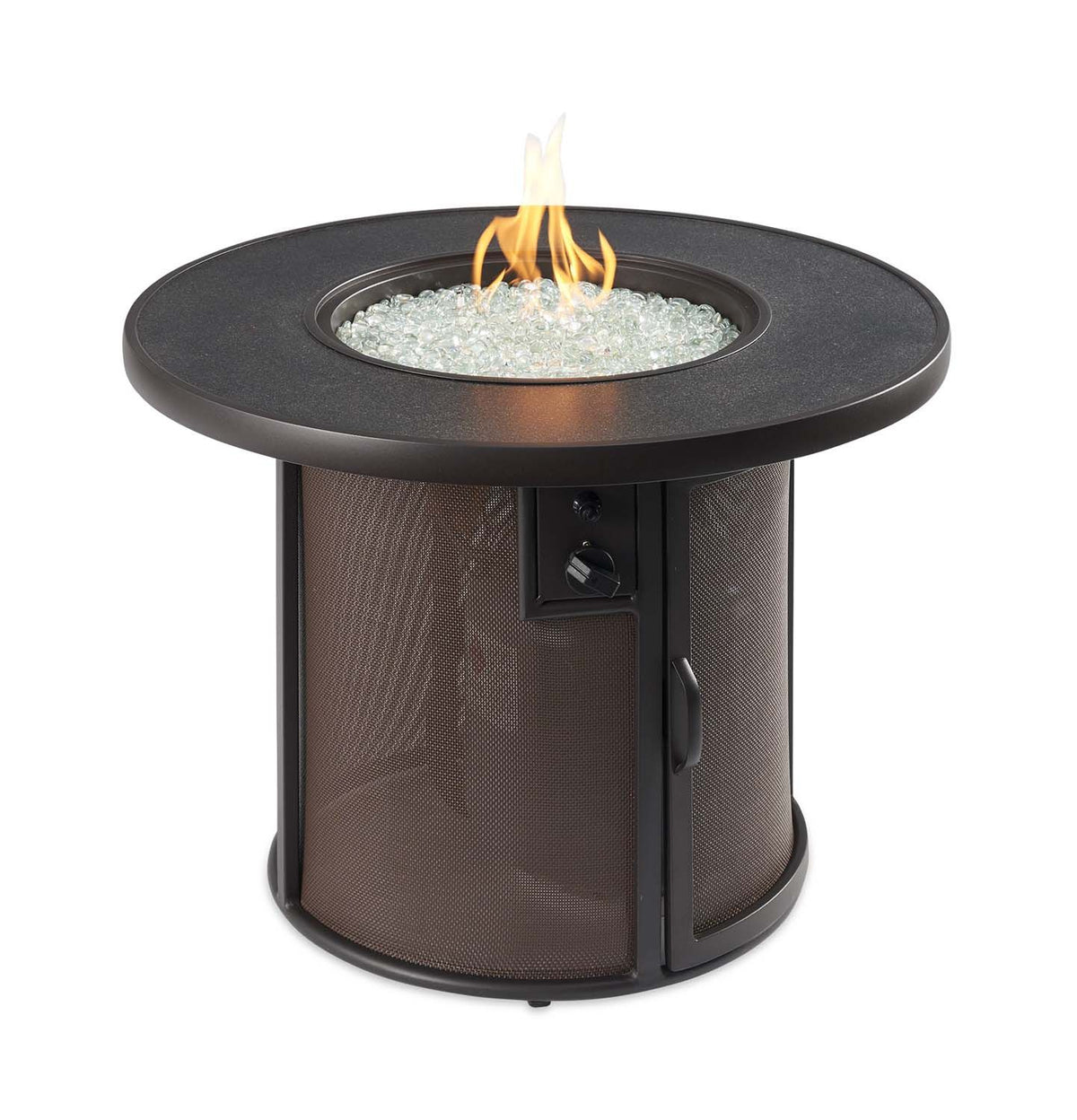 The Outdoor Greatroom Brown Stonefire Round Fire Table