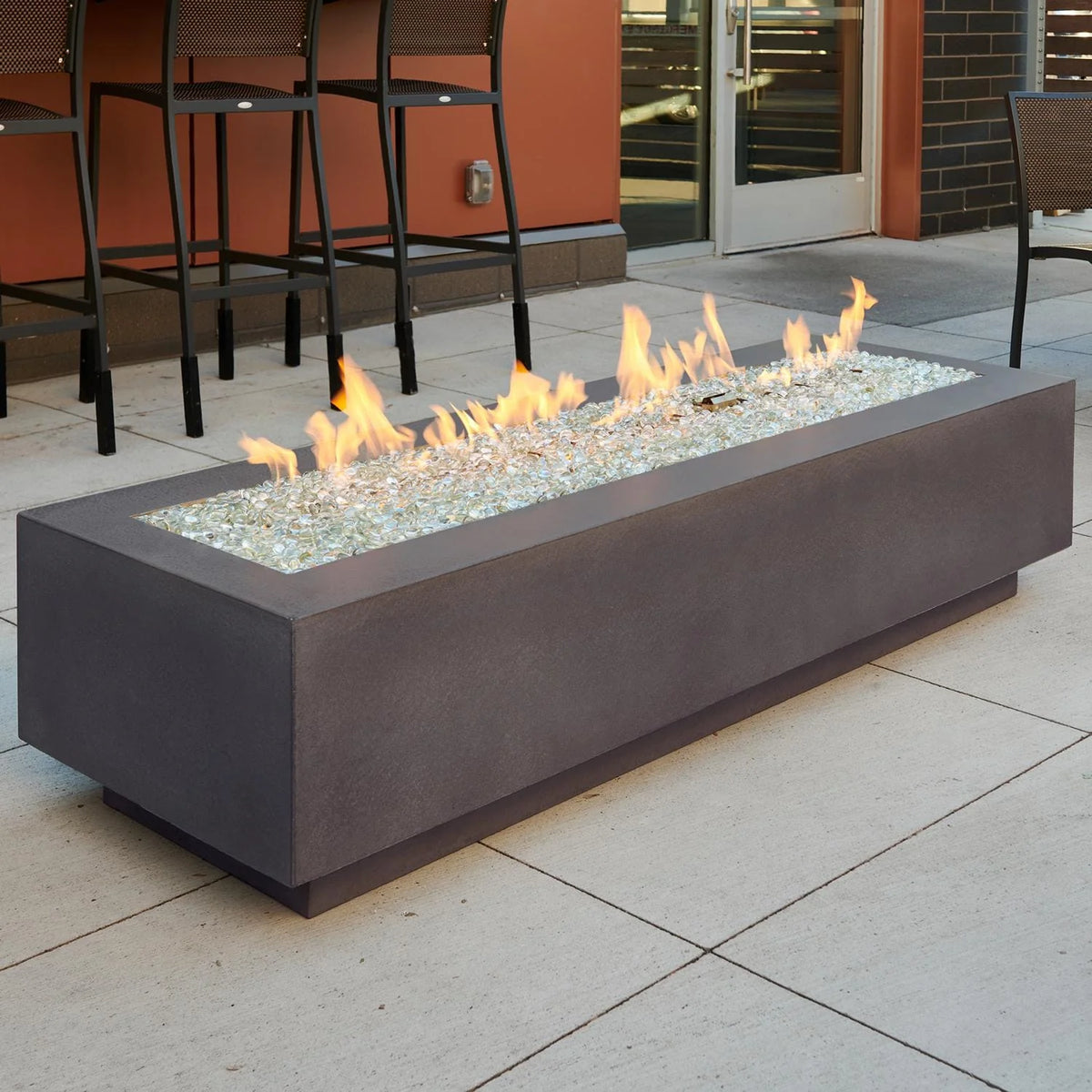 The Outdoor Greatroom Cove 72&quot; Linear Gas Fire Table in Midnight Mist Finish