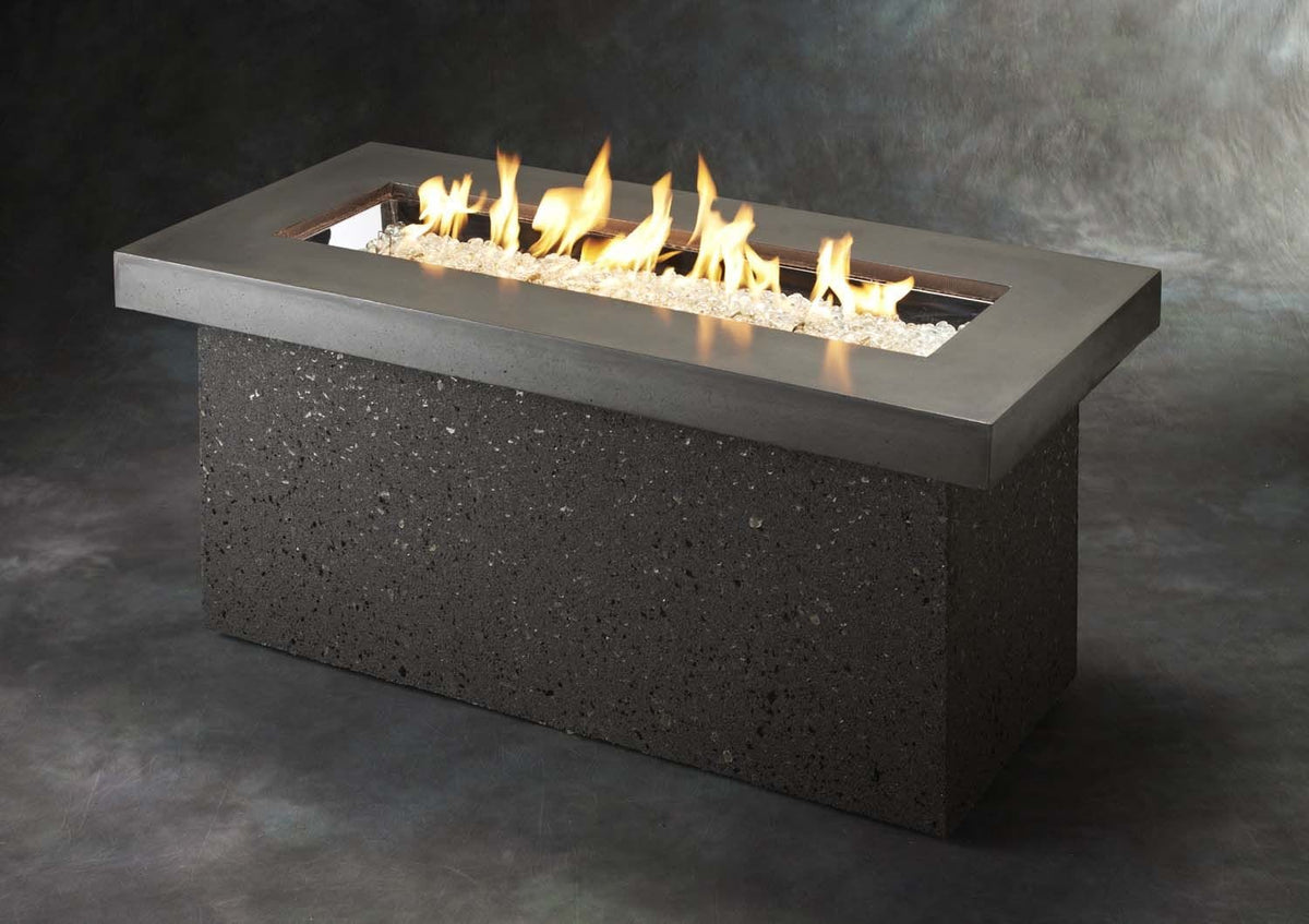 The Outdoor Greatroom Grey Key Largo Rectangle Fire Table