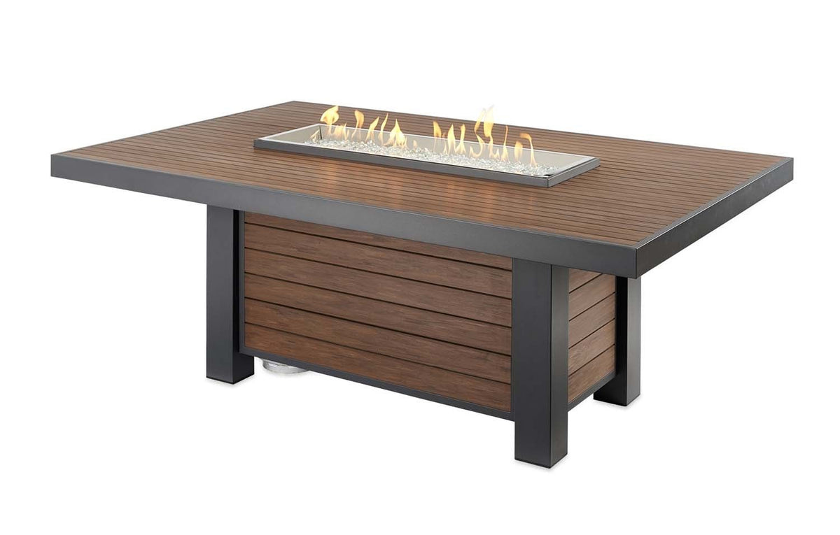The Outdoor Greatroom Kenwood Linear Dining Height Rectangle Fire Table