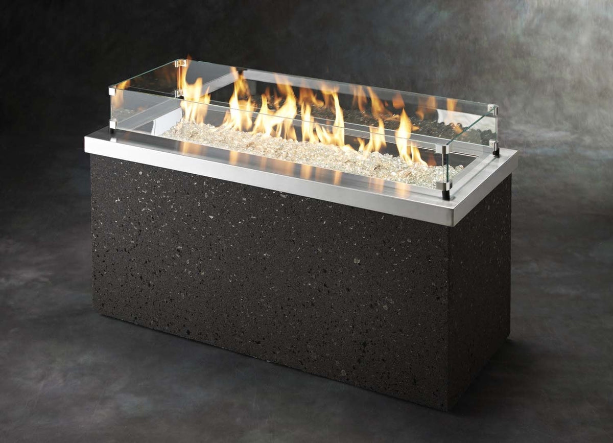 The Outdoor Greatroom Stainless Steel Key Largo Rectangle Fire Table
