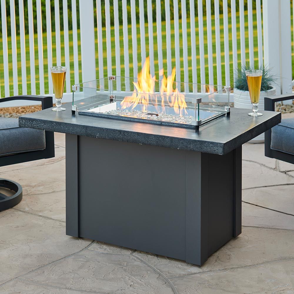 The Outdoor Greatroom Stone Grey Havenwood Rectangle Fire Table