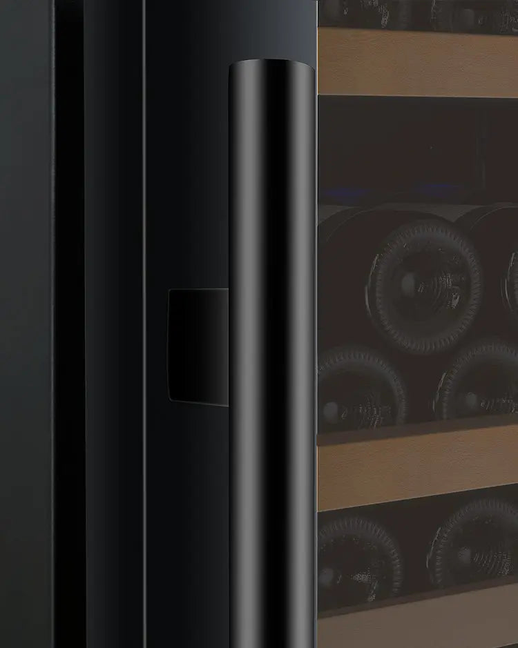 Allavino 172 Bottle Dual Zone 24 Inch Wide Wine Cooler curved handles.