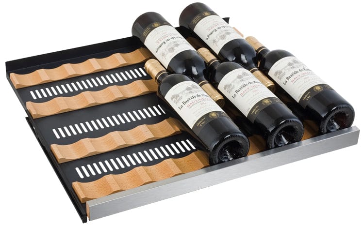 Allavino 249 Bottle Triple Zone 47 Inch Wide Wine Cooler Shelf with Wine Bottles