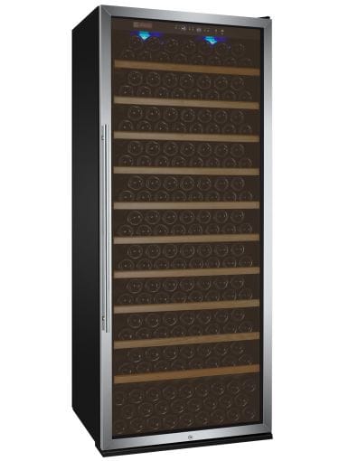 Allavino 277 Bottle Single Zone 32 Inch Wide Wine Cooler Stainless Closed Door Left Side View