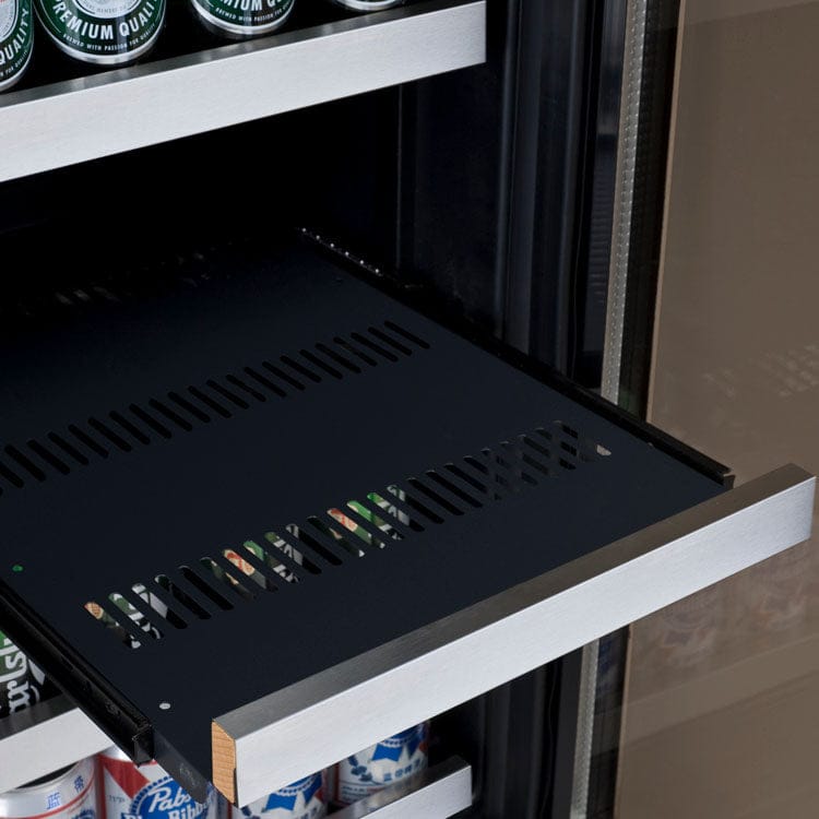 Allavino 30 Bottle/88 Can Dual Zone 30 Inch Wide Wine Cooler and Beverage Cooler Cans Rack Out