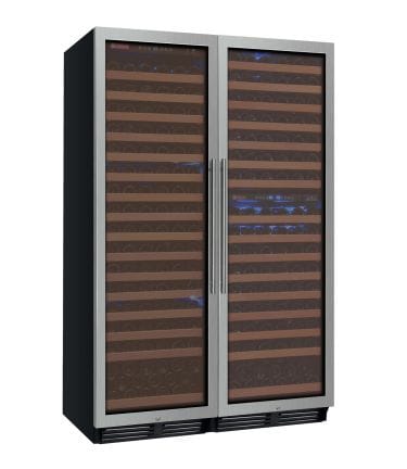 Allavino 346 Bottle Triple Zone 48 Inch Wide Wine Cooler Stainless Door Closed Left Side View