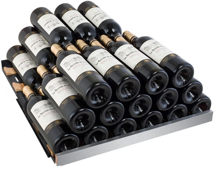 Allavino 349 Bottle Triple Zone 47 Inch Wide Wine Cooler Shelf Full Layer of Bottle of Wine