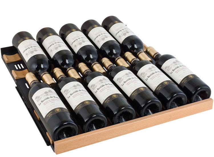 Allavino 354 Bottle Dual Zone 47 Inch Wide Wine Cooler Shelf with Bottles of Wine