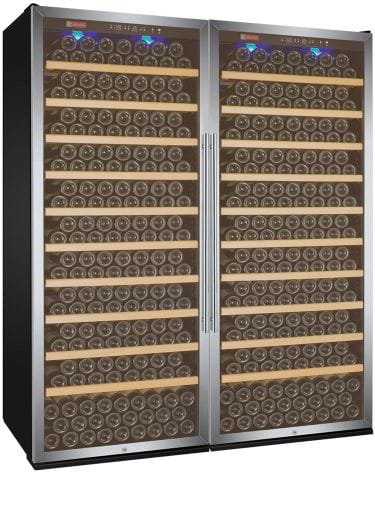 Allavino 554 Bottle Dual Zone 63 Inch Wide Wine Cooler Stainless Door Closed Left Side View