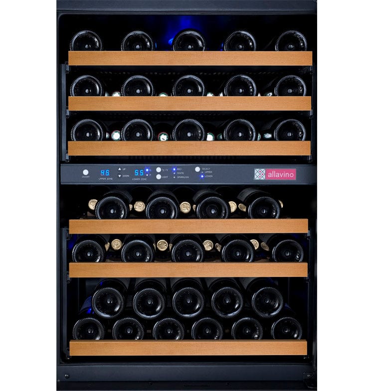 Allavino 56 Bottle Dual Zone 24 Inch Wide Wine Cooler Front View