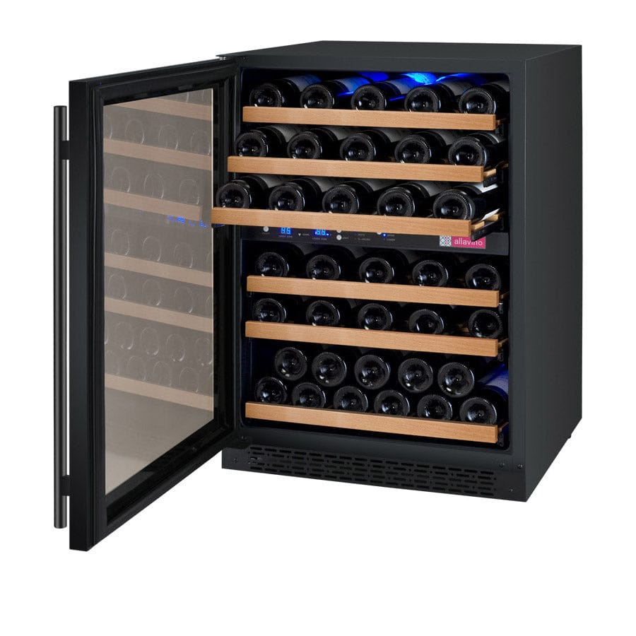 Allavino 56 Bottle Dual Zone 24 Inch Wide Wine Cooler Door Open Wide
