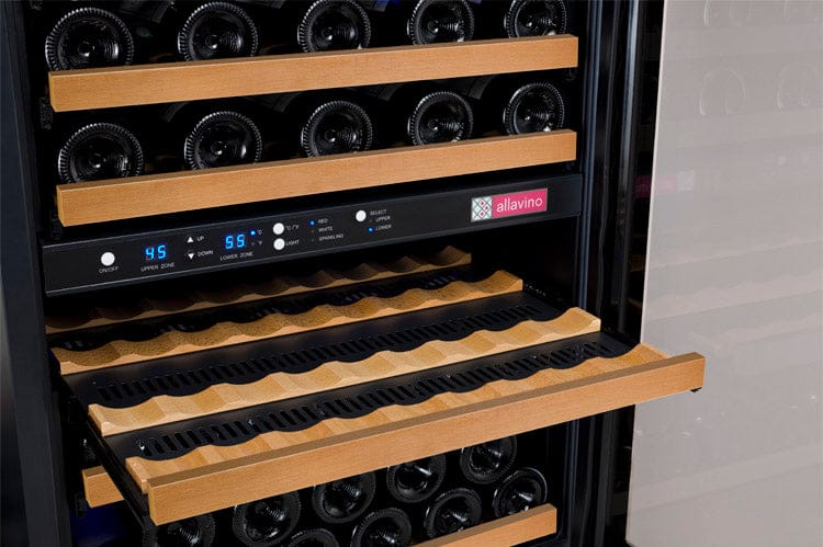 Allavino 56 Bottle Dual Zone 24 Inch Wide Wine Cooler Rack Out
