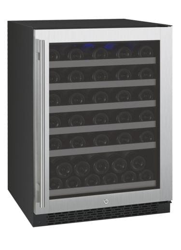 Allavino 56 Bottle Single Zone 24 Inch Wide Wine Cooler Stainless Left Side View