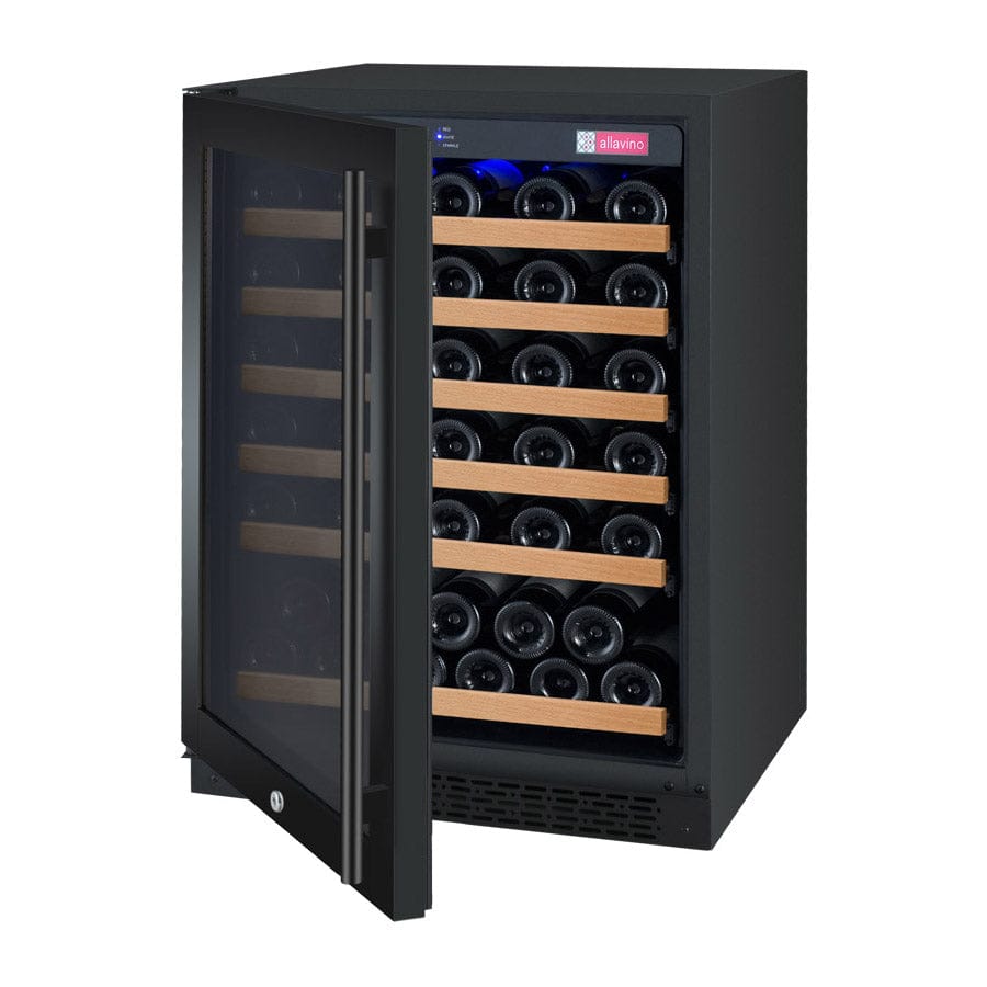 Allavino 56 Bottle Single Zone 24 Inch Wide Wine Cooler Door Open