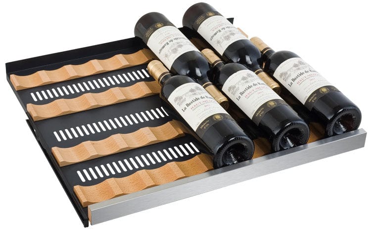 Allavino 56 Bottle/124 Can 47 Inch Wide Wine Cooler and Beverage Cooler Shelf with Wine Bottles