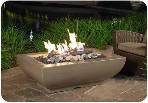 American Fyre Designs Bordeaux 50 Inch Rectangle Gas Fire Bowl