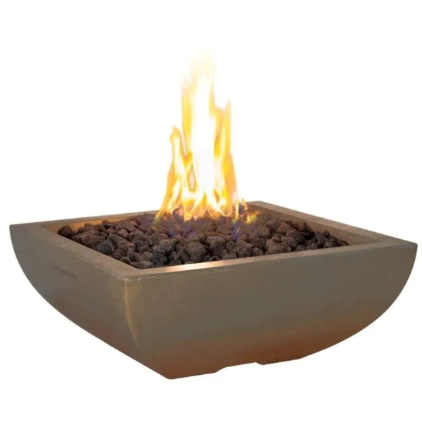 American Fyre Designs Bordeaux Petite 30 Inch Square Gas Fire Bowl
