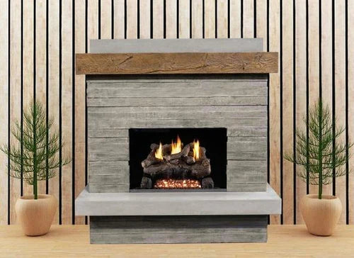 American Fyre Designs Brooklyn 68 Inch Vent-Free Wall Mount Outdoor Fireplace Front View