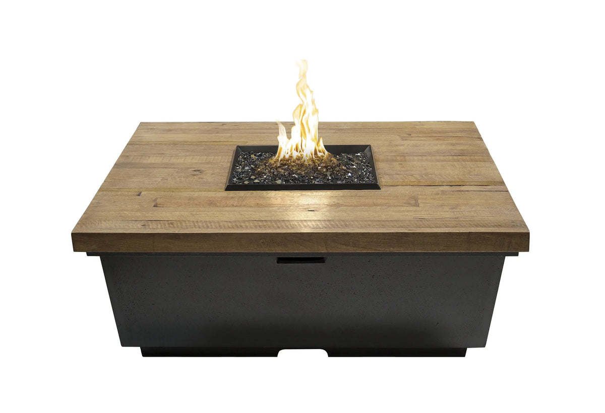 American Fyre Designs Contempo 44 Inch Reclaimed Wood Square Gas Fire Table