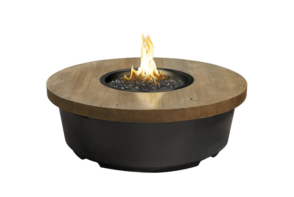 American Fyre Designs Contempo 47 Inch Reclaimed Wood Round Gas Fire Table