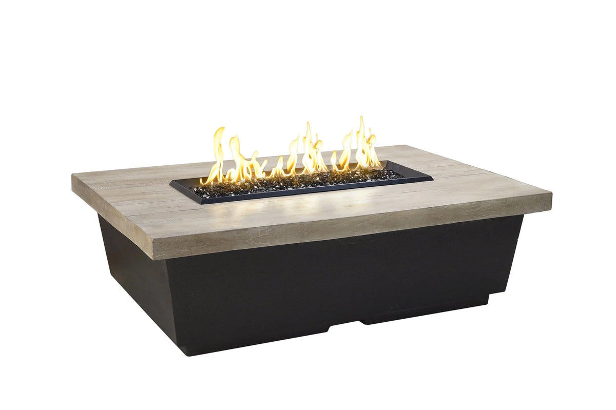 American Fyre Designs Contempo 52 Inch Reclaimed Wood Rectangle Gas Fire Table
