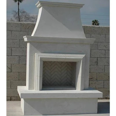 American Fyre Designs Contractor&#39;s Model 67 Inch Vent-Free Freestanding Outdoor with Moulding Fireplace - White Concrete In Outdoor