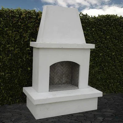 American Fyre Designs Contractor&#39;s Model 67 Inch Vented Freestanding Outdoor Fireplace - White Concrete In Outdoor 