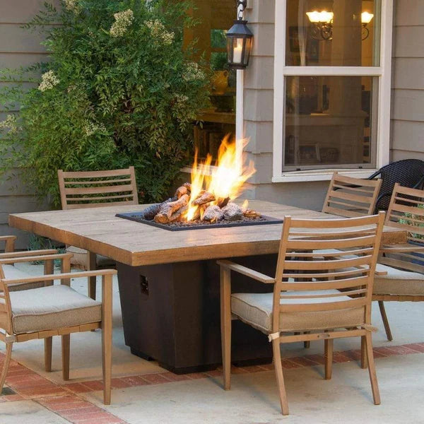 American Fyre Designs Cosmopolitan 36 Inch Reclaimed Wood Square Gas Fire Table