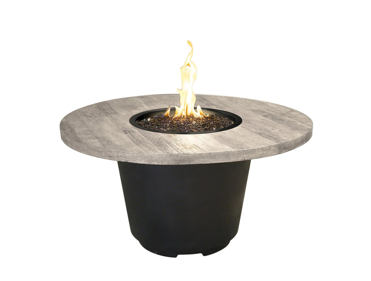 American Fyre Designs Cosmopolitan 48 Inch Reclaimed Wood Round Gas Fire Table
