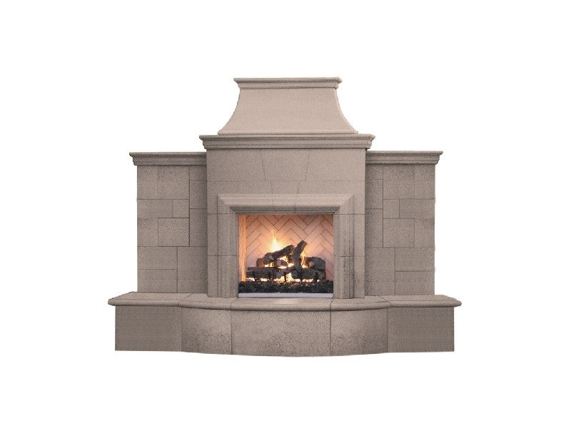 American Fyre Designs Grand Petite Cordova 127 Inch Vented Freestanding Outdoor Fireplace with Extended Bullnose Hearth