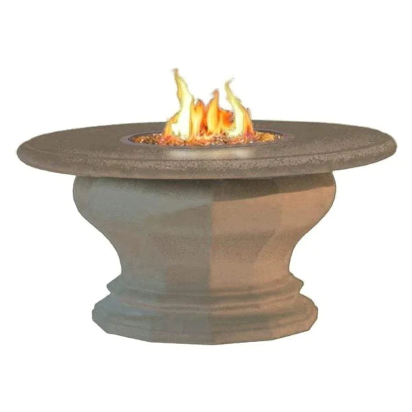 American Fyre Designs Inverted 48 Inch Round Gas Fire Table with Concrete Table Top